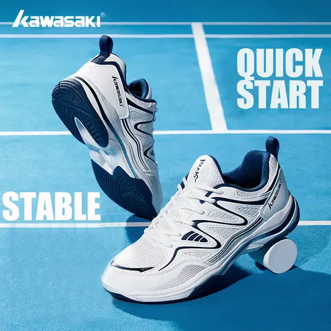 Kawasaki Rubber Sole Non-Marking Badminton Shoes C32016 Carbon Fiber Sheet Inside Professional Anti Torsion Sports Tennis Shoes
