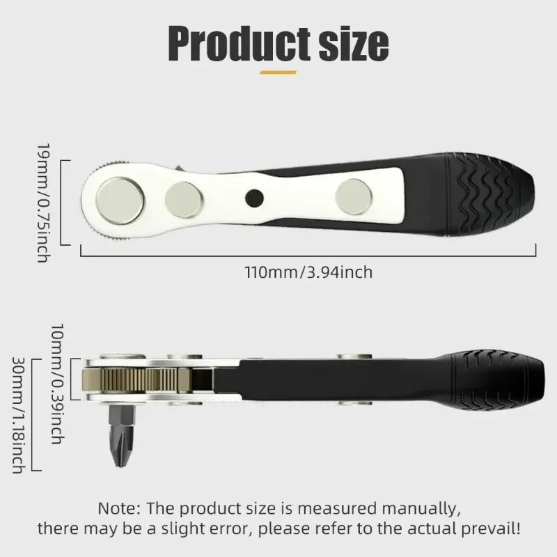 مسدس اسئلة المفك 1/4 بوصة عرافة صغيرة الإفراج السريع المقبس إصلاح وجع ثنائي الاتجاه التحكم مزدوج رئيس مفك الحفر #6