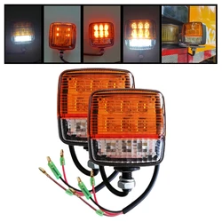 2Pcs LED Forklift Lights 12V 24V Front Tractor Turn Signal Motorcycle Direction Indicator Lamp