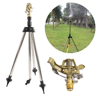 0-360Degree Garden Automatic Rotating Sprinkler Stainless Steel Tripod Set Irrigation Stand Water Jet Garden Lawn Sprinkler Tool