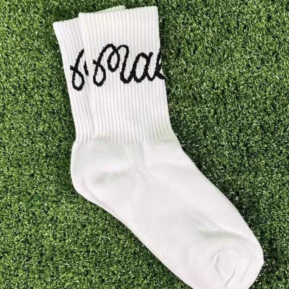 malbon Korean Style Golf Crew Socks Men Women Breathable Sweat Absorbing Mid Calf Sports Socks Casual Comfortable Athletic Socks