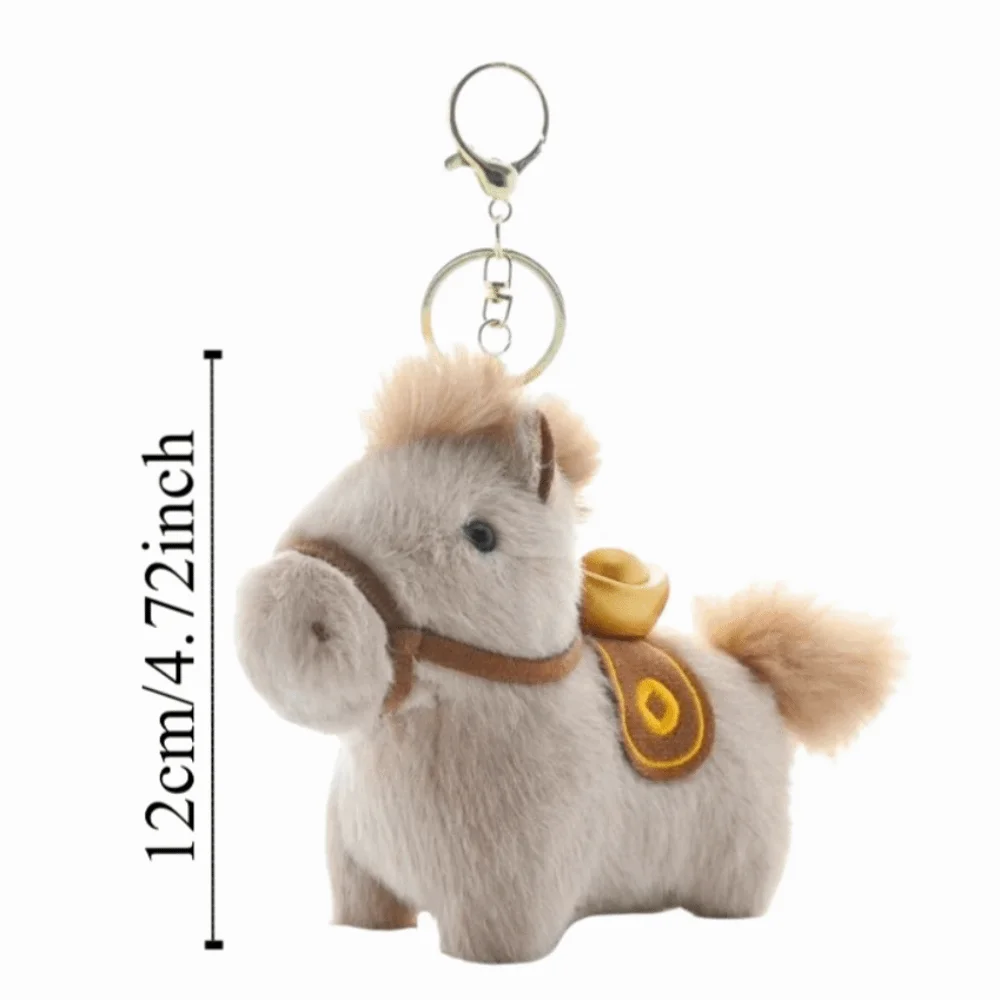 Kreative Yuanbao Pony Anhänger Maskottchen Puppen Weiche Stofftier Schlüsselring Chinesischen Stil Viel Glück Chinesische Neujahr Geschenk