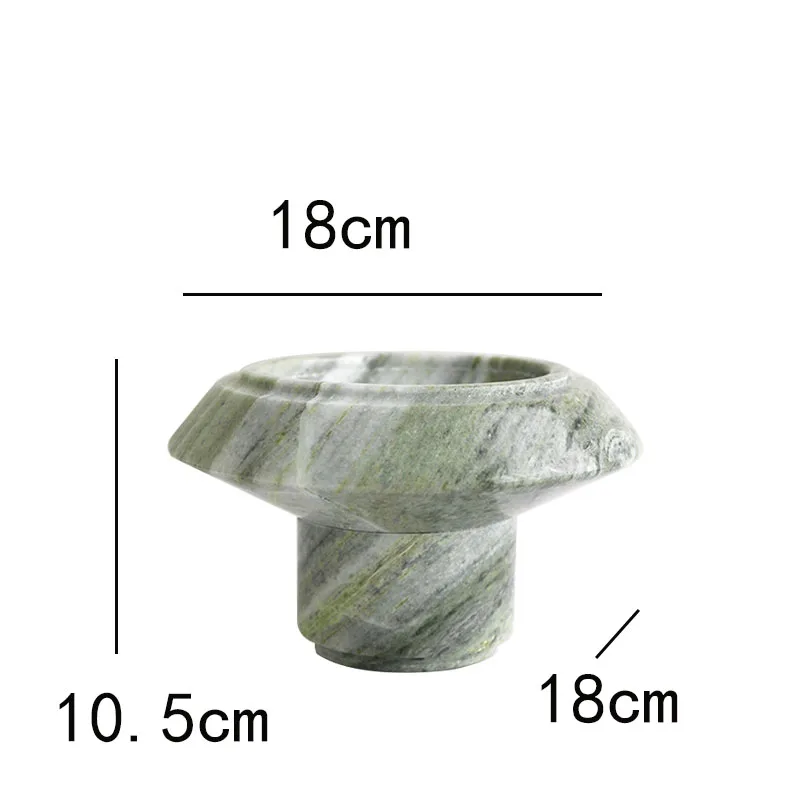 Modern European Luxury Green Marble Fruit Plate Small Living Room Coffee Table Entrance Table Ornaments Candy Bowl