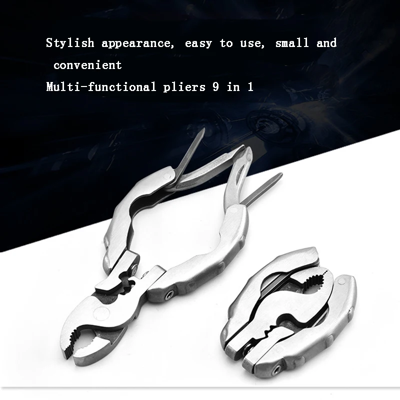 Multifunktionales Mini-EDC-Werkzeug, Rundkopfzange, Outdoor-Camping-Gadget, Mehrzweck-Kombination, tragbares Werkzeug, Schrauben, 9-in-1 – Detail 3