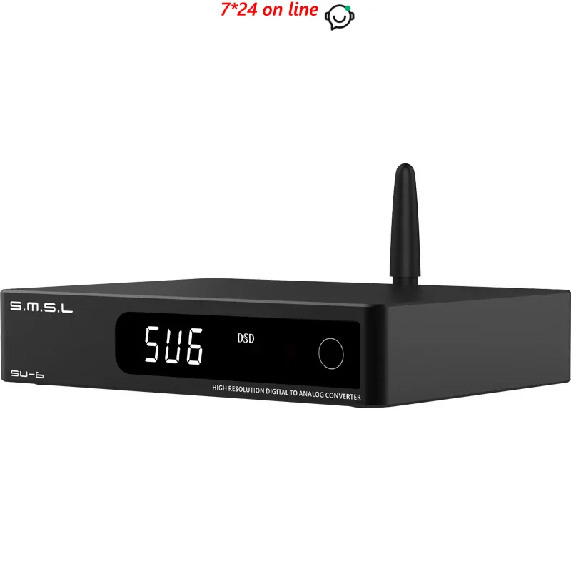 

Декодер SMSL SU-6 ES9038Q2M OPA1612*4 32 бит/768 кГц DSD512 Bluetooth 5,0 SU6 настольный мини-аудио ЦАП с дистанционным управлением