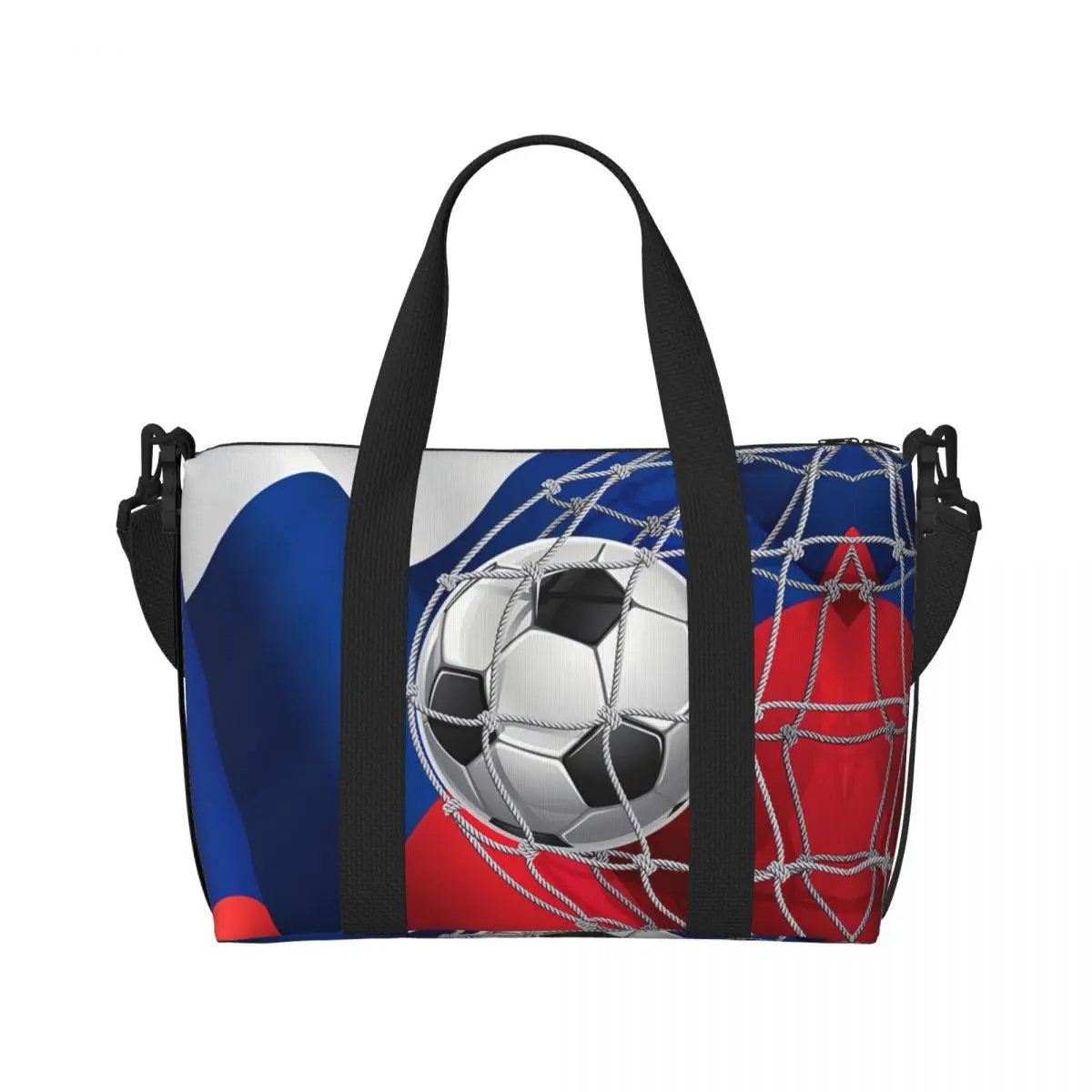 Custom Cool Soccerly Footbally Print Beach Tote Bag Women Large Compartment Beach Gym Travel Bags