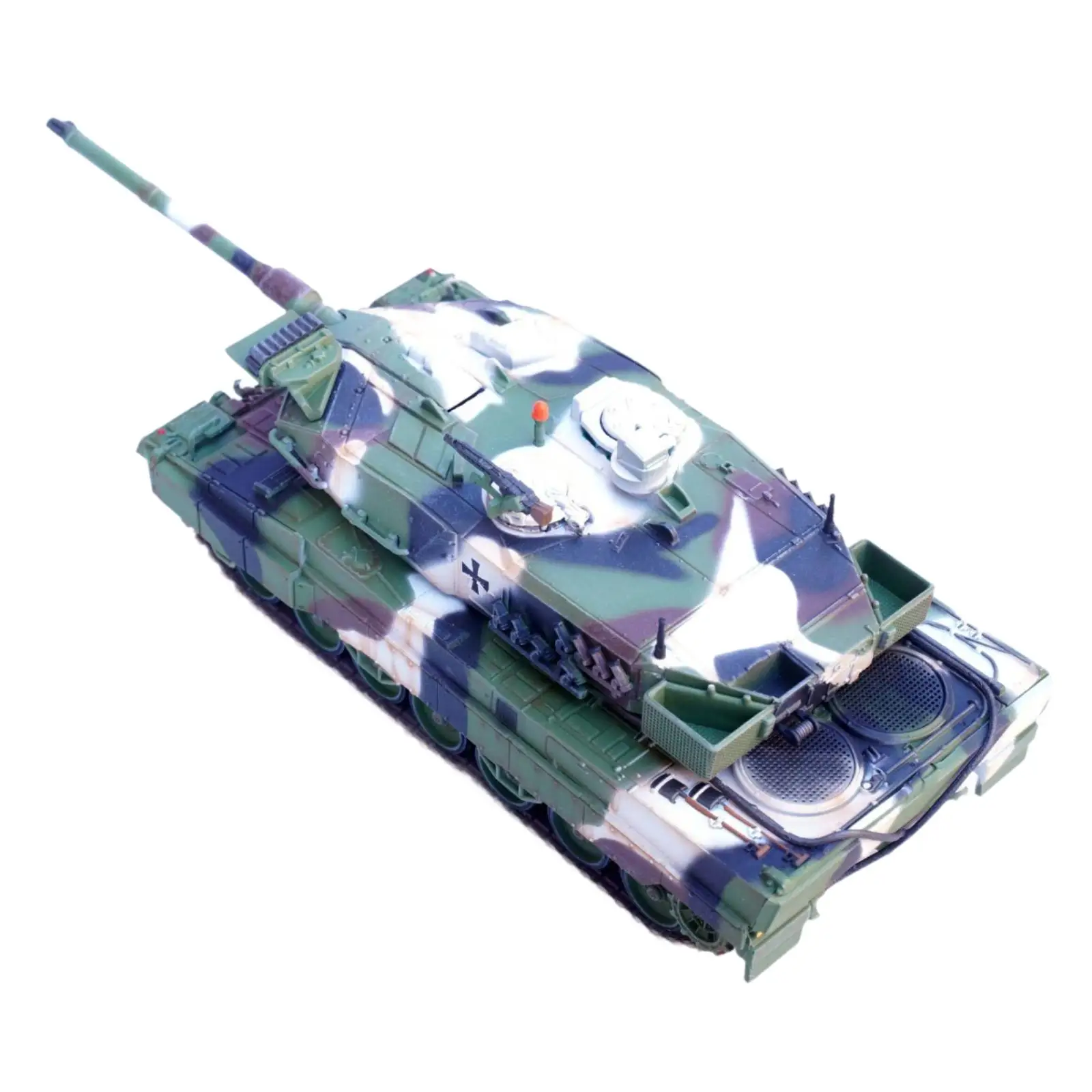 Diecast Alloy Leopard 2A6 Tank Replica with Multi Tone Camo Paint for Desk Shelf Miniature Battle Collection Gift