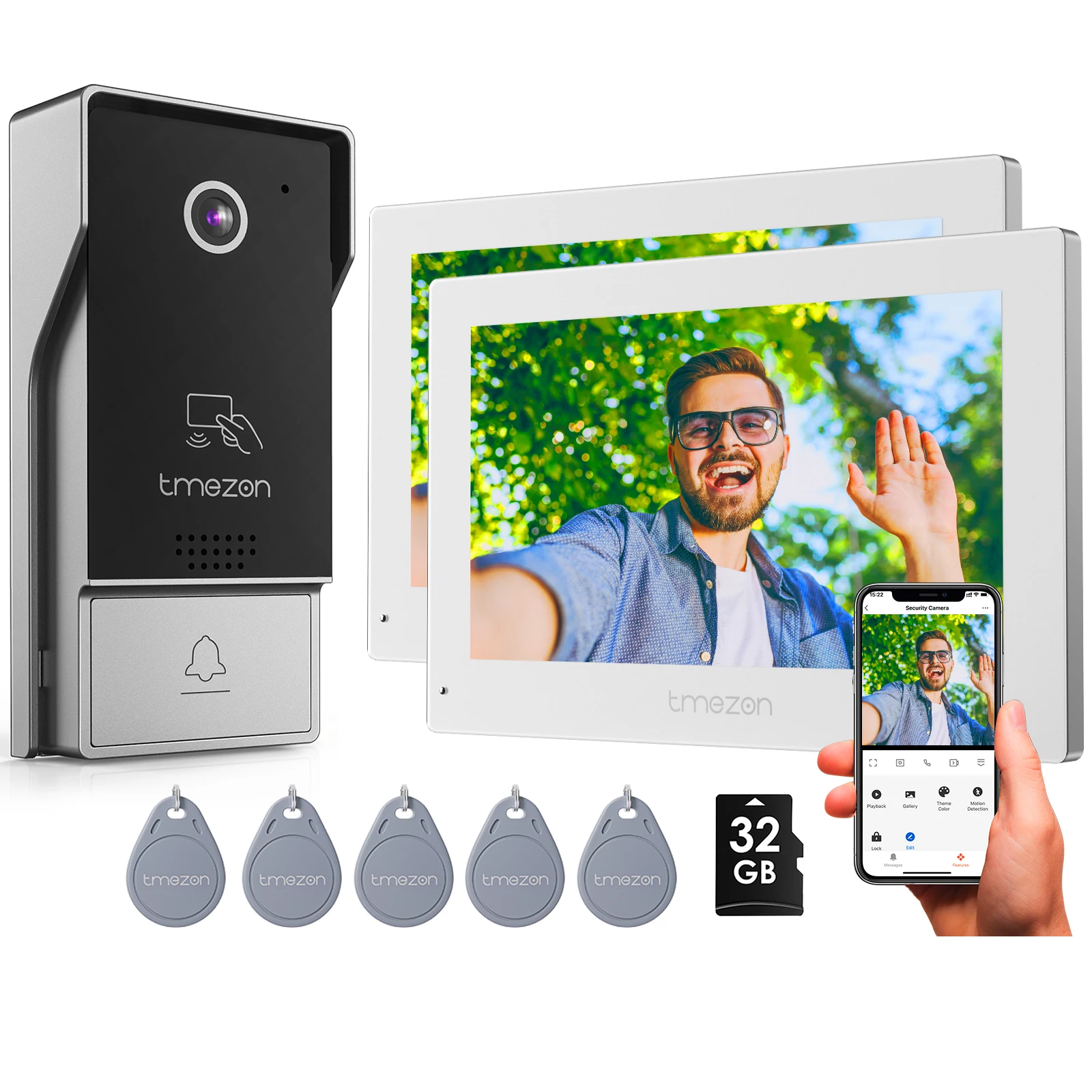 Système d'interphone vidéo intelligent sans fil Wifi 1080P avec écran tactile de 7 pouces, application Tuya, et sonnette filaire pour la maison