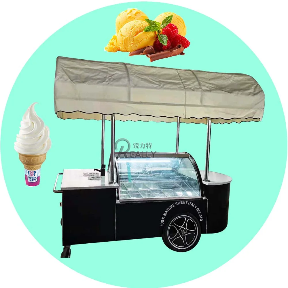 خزانة عرض المصاصة التجارية القابلة للتخصيص ، عربة زهور الآيس كريم المبردة بالهواء ، مبيعات مجمدة