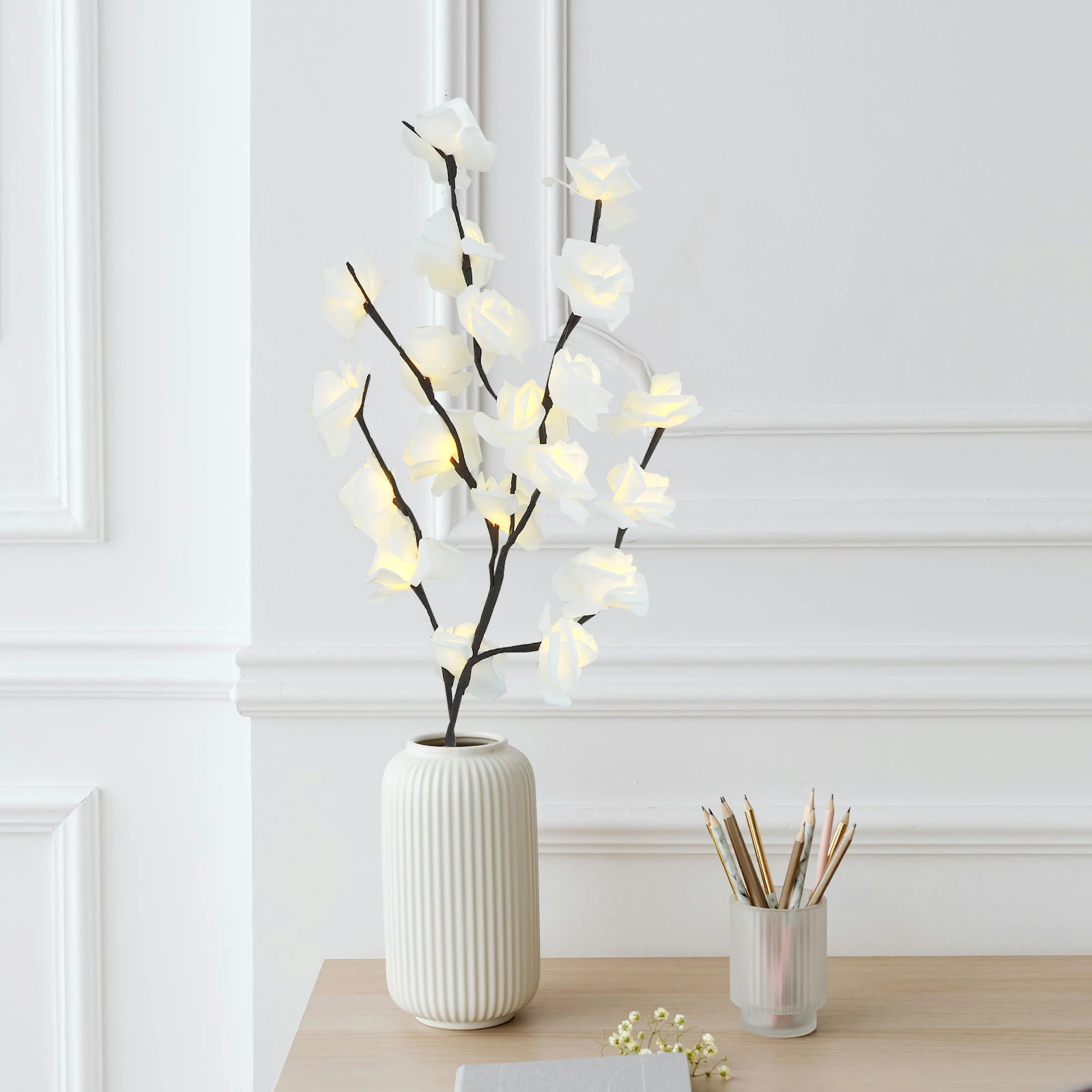 

LED Rose Lamp Light up Operated Lights Decorative Flower for Night Romantic Miss