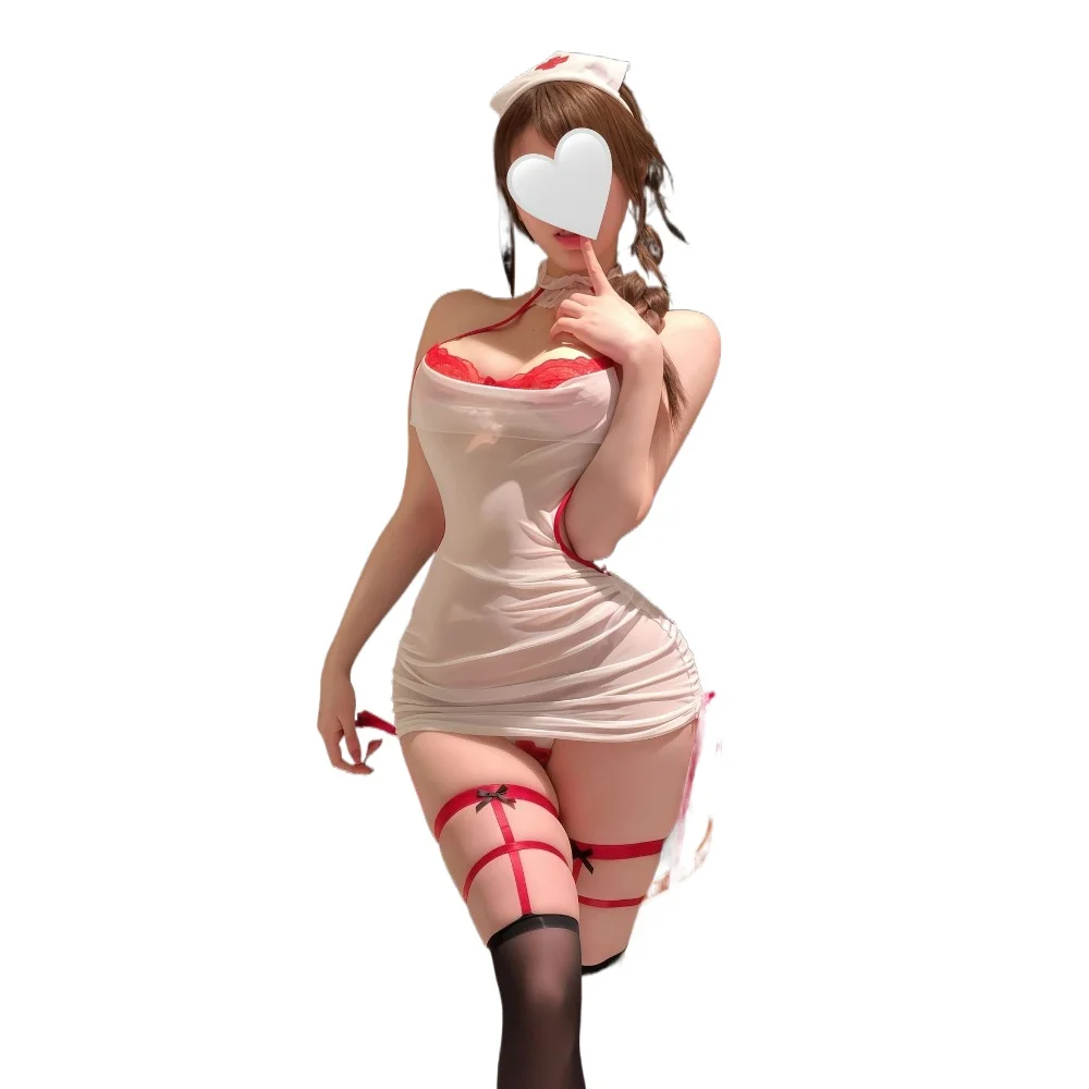 Japanese Lace Lingerie Lenceria Exotic Costumes Sexy Cosplay Nurse Uniform Sexy Pajamas Babydoll Hip Wrap Skirt Porn Bar Costume