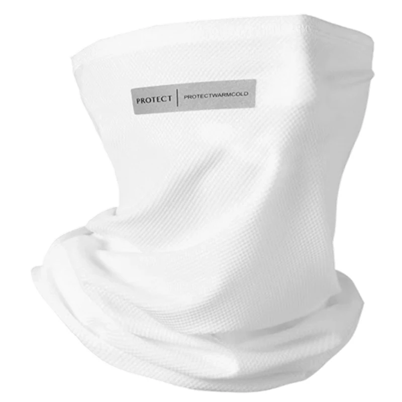 Summer Ice Silk Sunscreen Mask For Men Women Outdoor Cycling Face Cover Solid Color Neck Wrap UV Protection Ear Bandana Scarf image 3