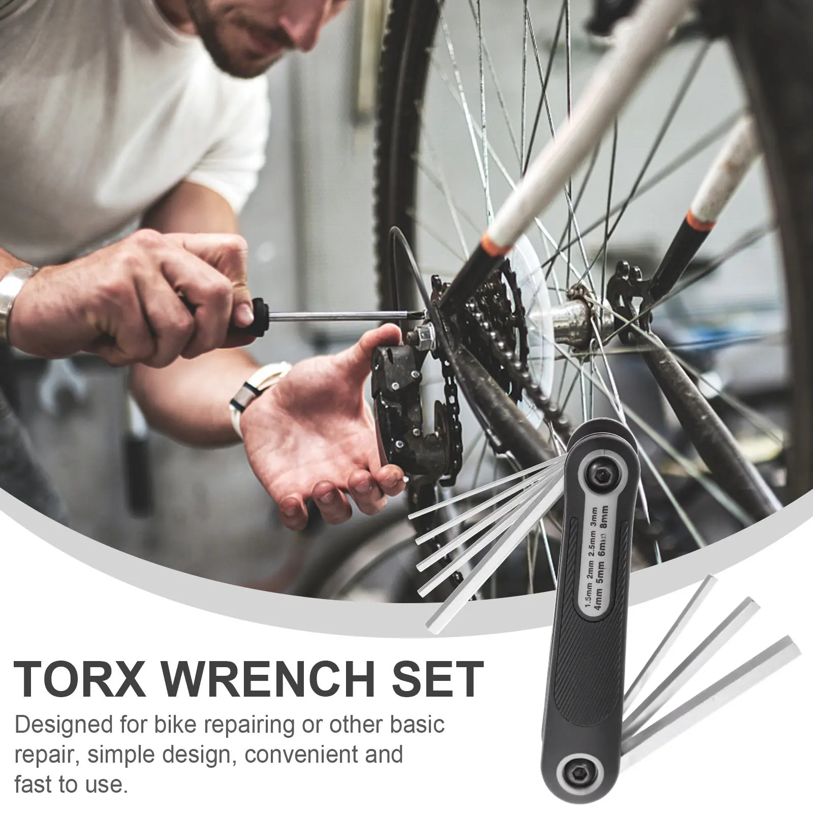 

Набор складных шестигранных ключей из хромованадиевой стали, 1 комплект, для ремонта велосипедов, портативный, многофункциональный