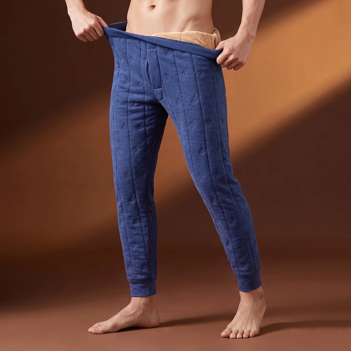 Thickened Fleece Lined Men's Pants Warm Stretch Underwear Pants Home Wear For Middle-Aged And Elderly Cold Winter Plus 8XL 7XL