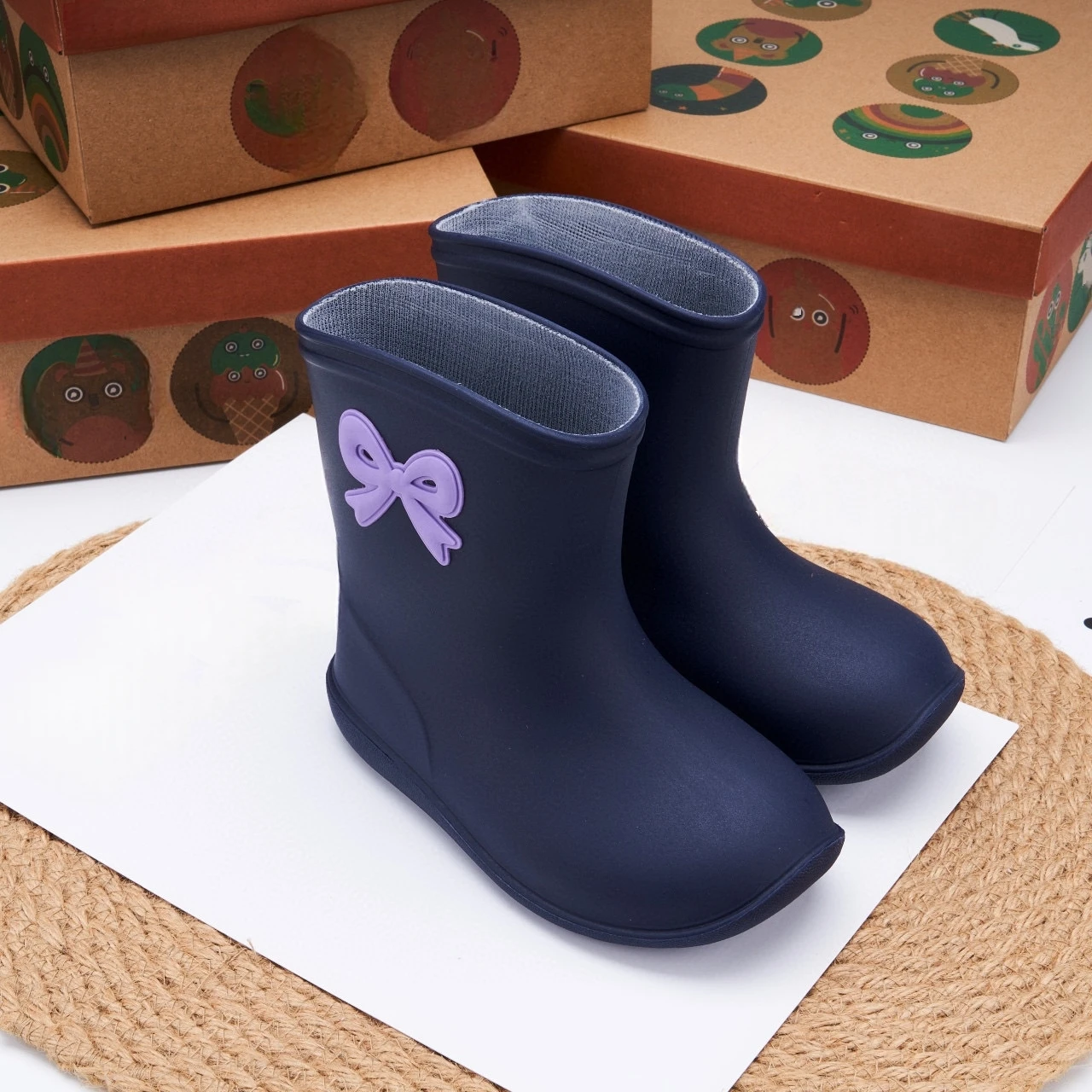 New Arrival Candy Color Gilr's PVC Soft Sole Rainboots Kids Out Wear Plain Anti-slip Waterproof Rain boots Brazil Brand