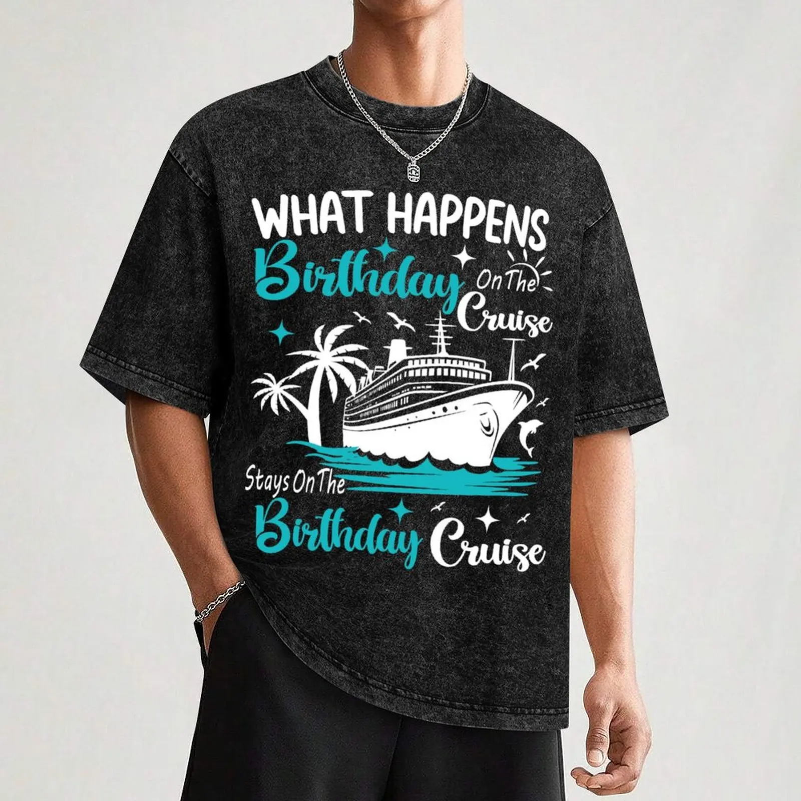 What Happens On The Birthday Cruise Stay On The Birthday Cruise T-Shirt Holiday Outdoor