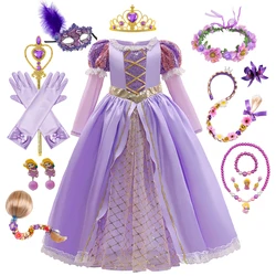 Kind Rapunzel Kleid für Prinzessin Mädchen verheddert Cosplay Kostüm Baby Halloween Cosplay Weihnachten Karneval Geburtstags feier Phantasie