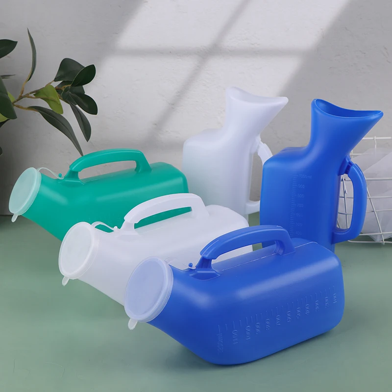 【1Pc Portable Urinals Bottle 1000/1200ml Plastic Bedpan Bottle With/without Lid Pee Container Urinary Pee Bottle】