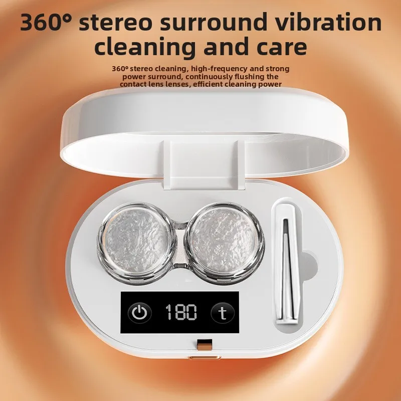 Ultrasonic Contact Lens Glasses Cleaner, Portable Automatic Sonic Contact Lens Cleaning Box