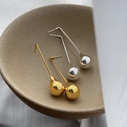 Metal Ball Long Style Earrings European And American Style Personalized Fashion Stud Earrings Girls Travel Wedding Accessories