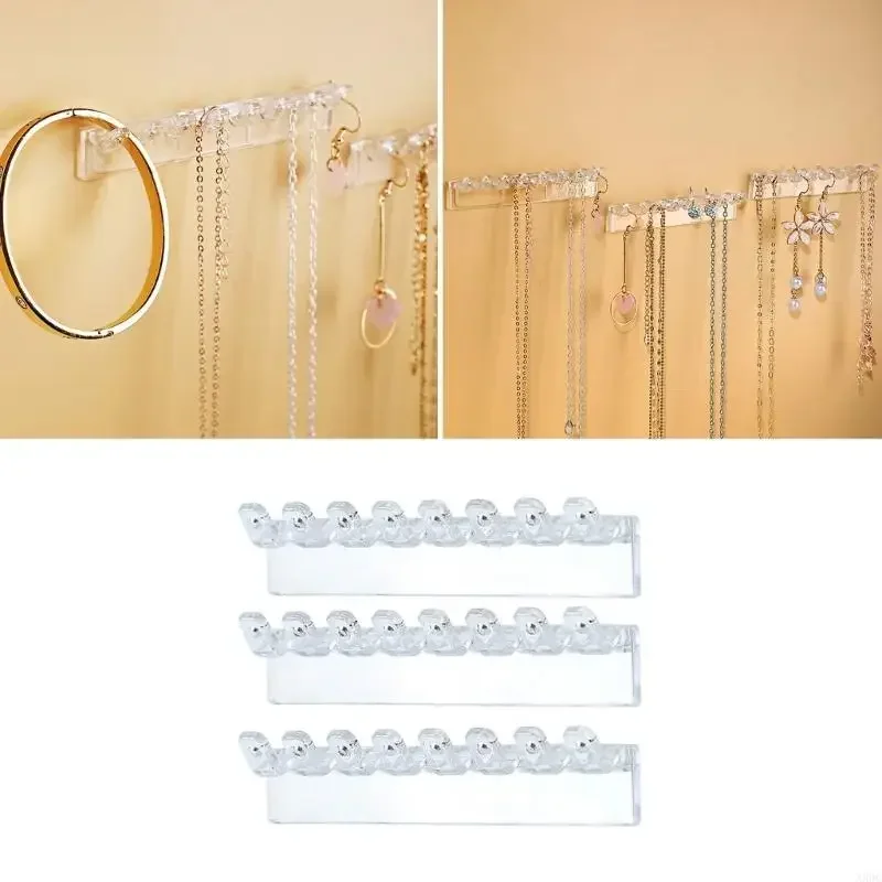 

Прозрачные органайзеры для ожерелья, подвески, пластиковые держатели для ожерелья и сережек, настенные органайзеры для браслетов, колец и сережек H8WF