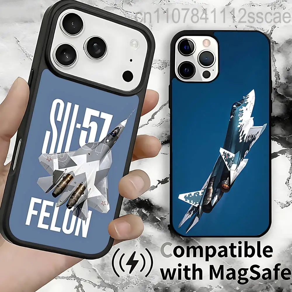 

Fighter Plane SU-57 Raptor For IPhone 17,16,15,14,13,12,11,Pro,Max,Plus,Mini,SE4,E Protective Magnetic Case Cover