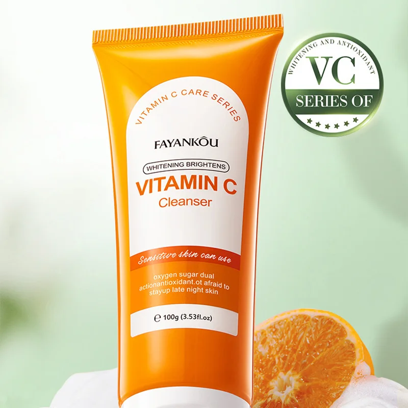 100g Vitamin C Facial Cleanser Face Wash Foam Cleanser Deep Cleansing Moisturizing Brightening Hydrating Skin Care Products image 4