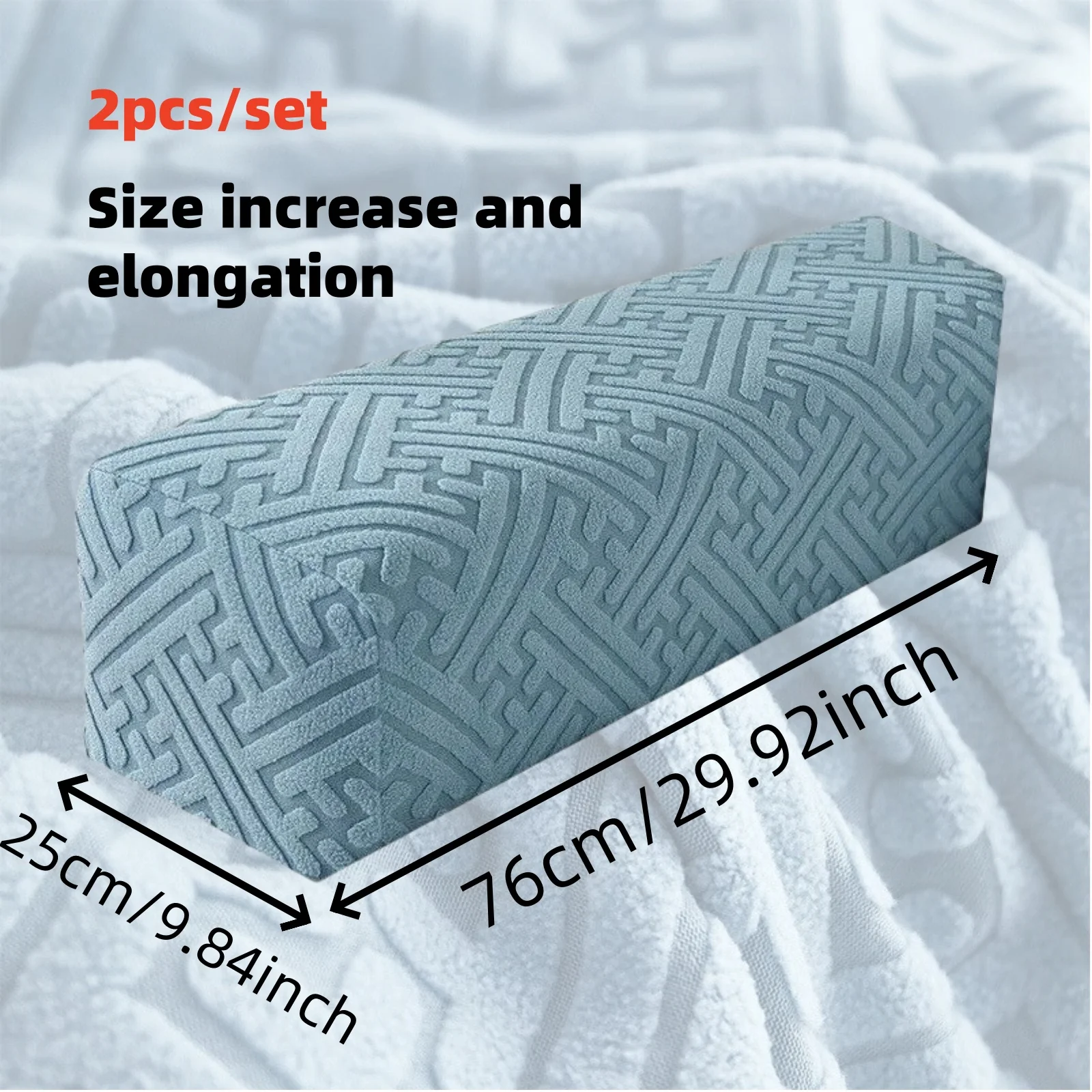 2pcs 76cmx25cm Jacquard Stretchy Stretch Fit Couch Arm Protector Armrest Covers for Sofa Chair Anti Slip Furniture Protectors  ﻿