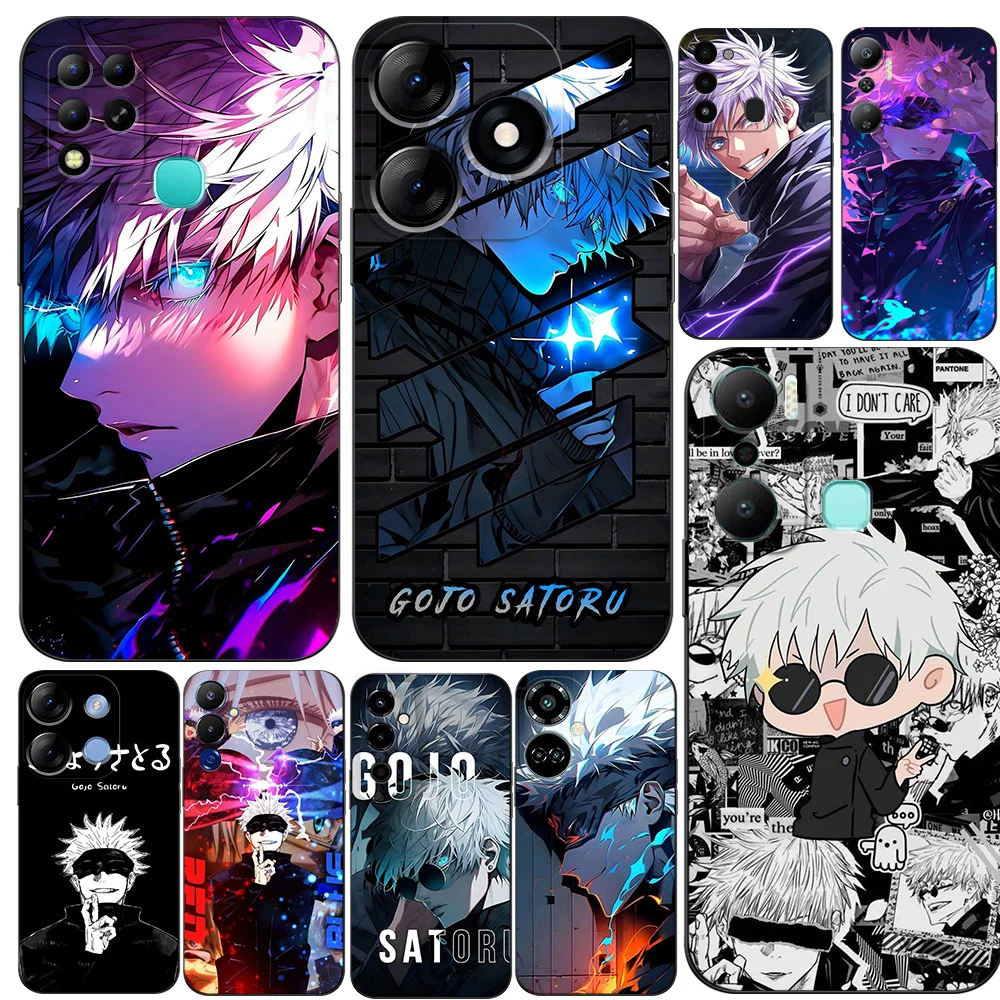 BLACK TPU CASE FOR ITEL A60 P40 VISION 5 A18 S18 INFINIX SMART 7  PLUS 7HD HOT 30 30I PLAY NOTE ZERO ULTRA 5G Gojo Satoru