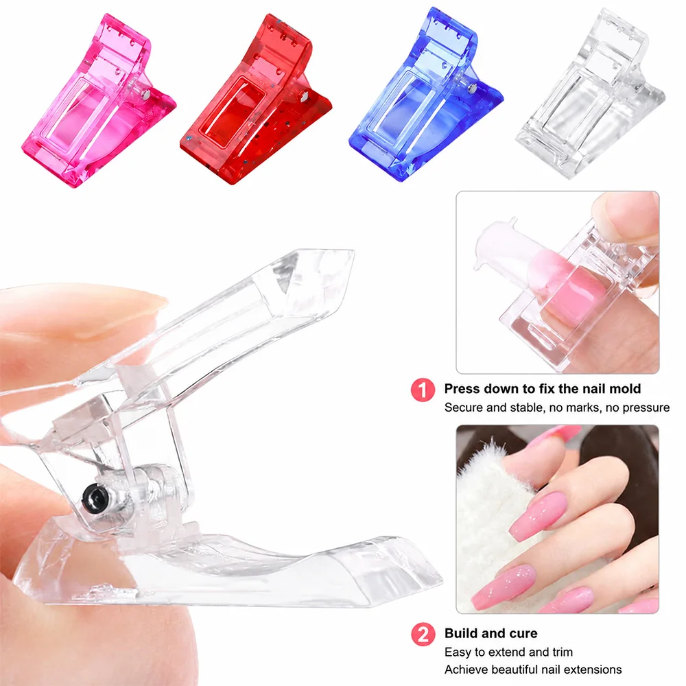 10/25pcs Acrylic Nail Clip Transparent Quick Building Gel Nail Tips Clips Extension UV LED Builder Clamps Manicure Tools