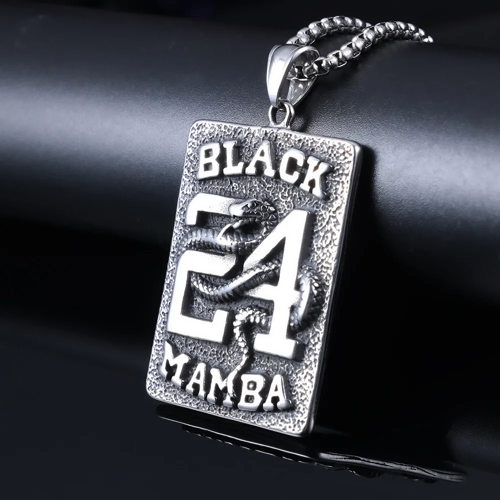 

Gothic Style Stainless Steel Black Snake & 24 Gauge Military Brand Necklace Pendant Vintage Rock Party Jewelry Gift