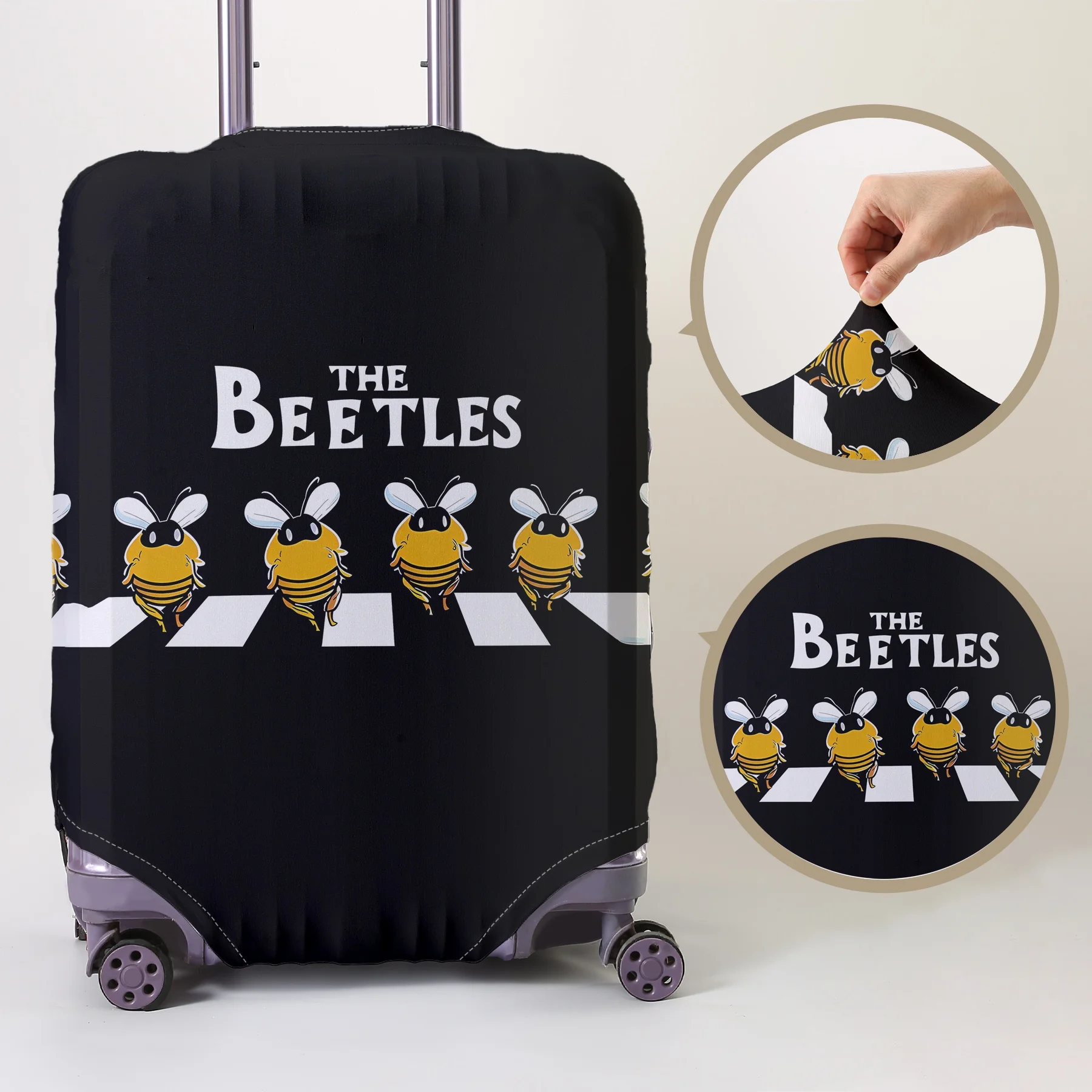 

Чехол для багажа с рисунком Beetle Bee Crossing, подходит для чемоданов размером 18-32 дюйма, чехлов для ручек чемоданов, дорожных аксессуаров.