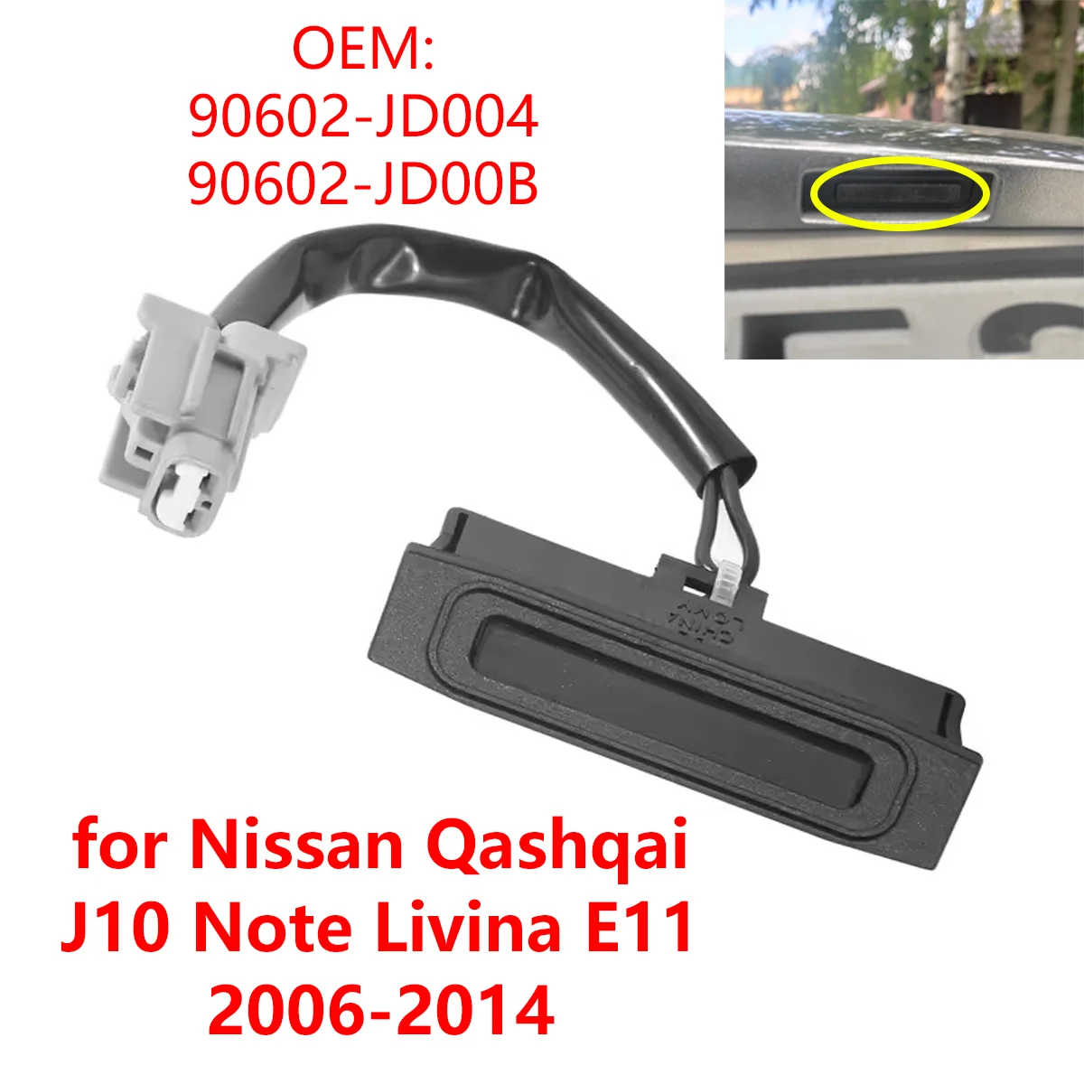 90602-JD004 for Nissan Qashqai J10 Note Livina E11 2006-2014 Car Rear Trunk Boot Tailgate Switch Release Button
