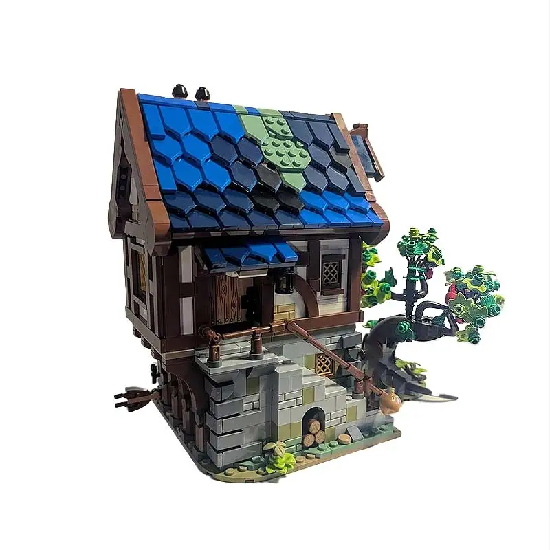 MOC Creative Urban Street View Blacksmith Modular Architecture Building Block DIY Assembly Originality Bricks Puzzle Toy Gifts