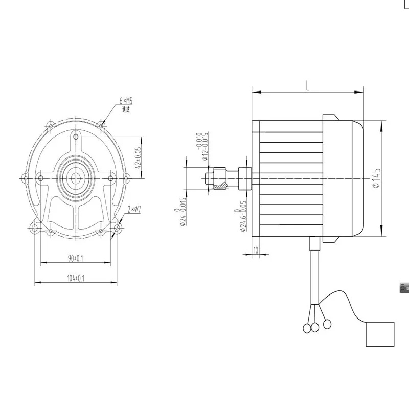 Elettrico Assale Posteriore Del Motore 48 V/60 V/72 V 500 W/650 W/800 W /1000 W/1200 W Motore Elettrico Risciò Blcd Motore Freno a Disco con La