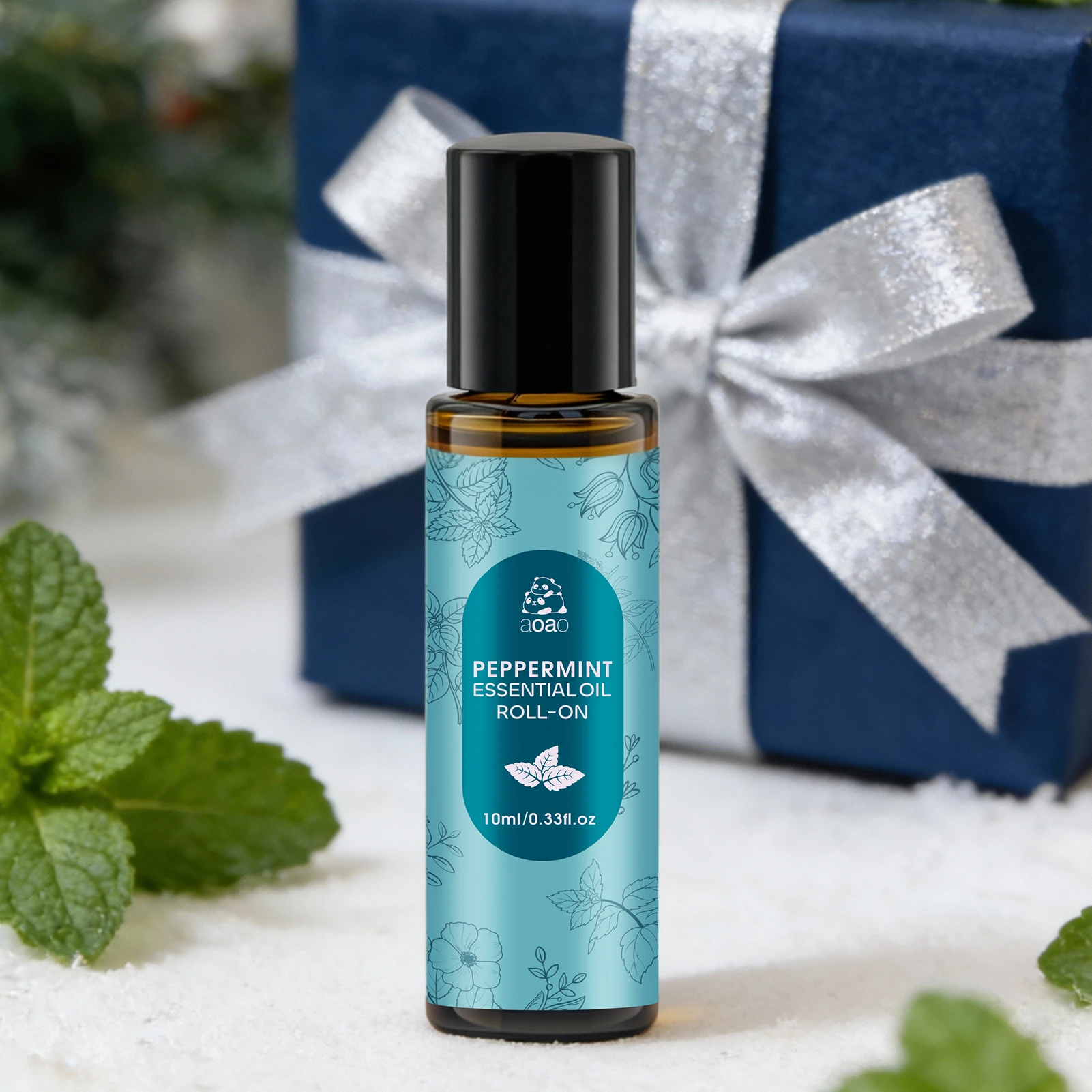Peppermint essential oil, natural plant-based roll-on essential oil for car and plane travel, portable for trips.