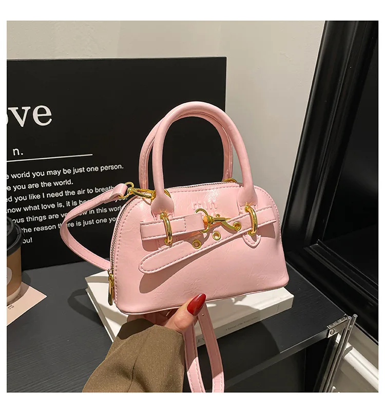 Trendy Mini Dome Crossbody Bag, Versatile Multi-Color Options, Classic Gold Hardware & Adjustable Strap, Ideal for Daily Urban S