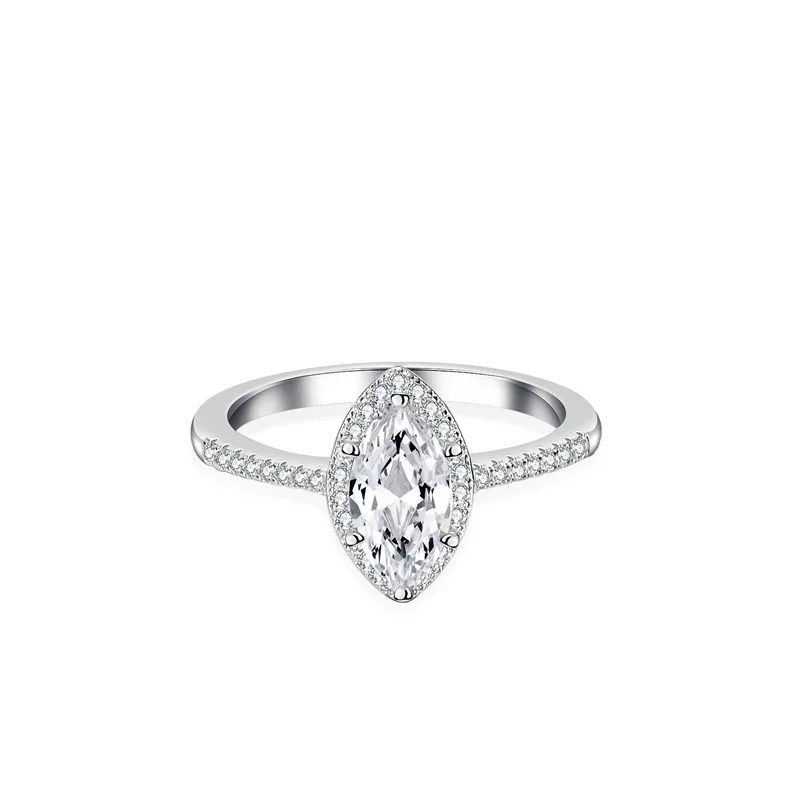 KM186 Lefei Fashion Luxury Trendy Classic White Moissanite Design 1 CT Eye Rings For Charm Women s925 Silver Party Jewelry Gift 4