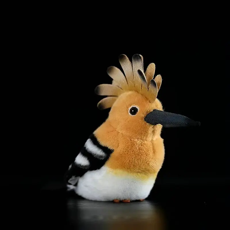 15x14cm Common Hoopoe Plush Toy Cute Birds Woodpecker Plushie Titmouse Peluche Lifelike Stuffed Animals Simulation Doll Gift