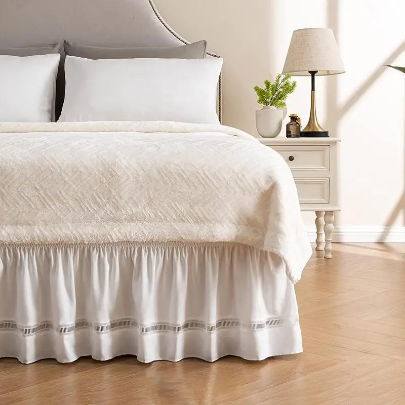 

Bed Skirt White Wrap Around Elastic Bed Shirts Solid Mattress Cover Bed clothes Fade Resistant Tailored Drop Bedskirt for bed