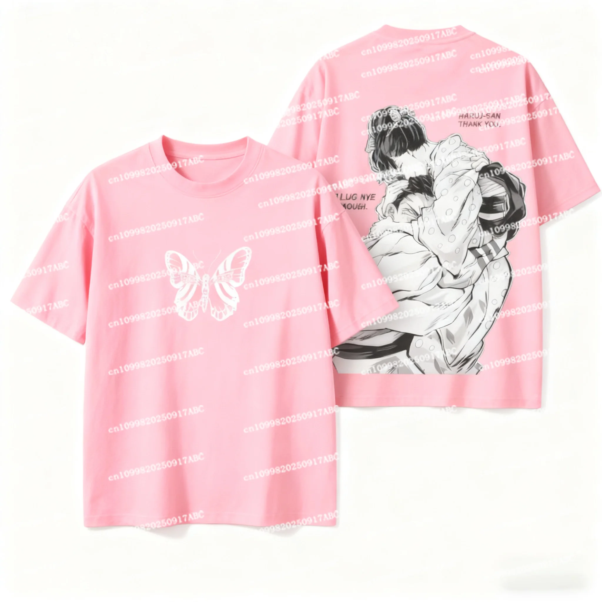 الرجال القطن التي شيرت أعلى anga شيطان القاتل الرجال القطن تي شيرت Akaza Koyuki المتضخم طفل تي شيرت قمصان قصيرة الأكمام النساء الملابس