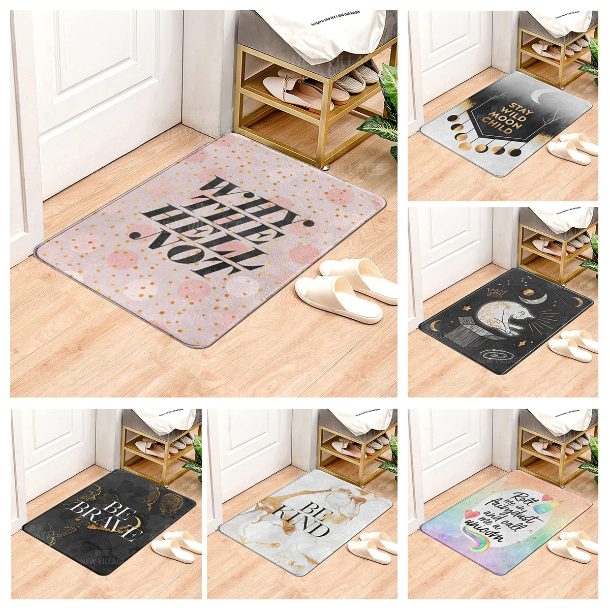 House entrance carpet Home door mat Modern Nordic style Room Bath mat Foot bathroom non-slip Kitchen water absorption rugs aaaa