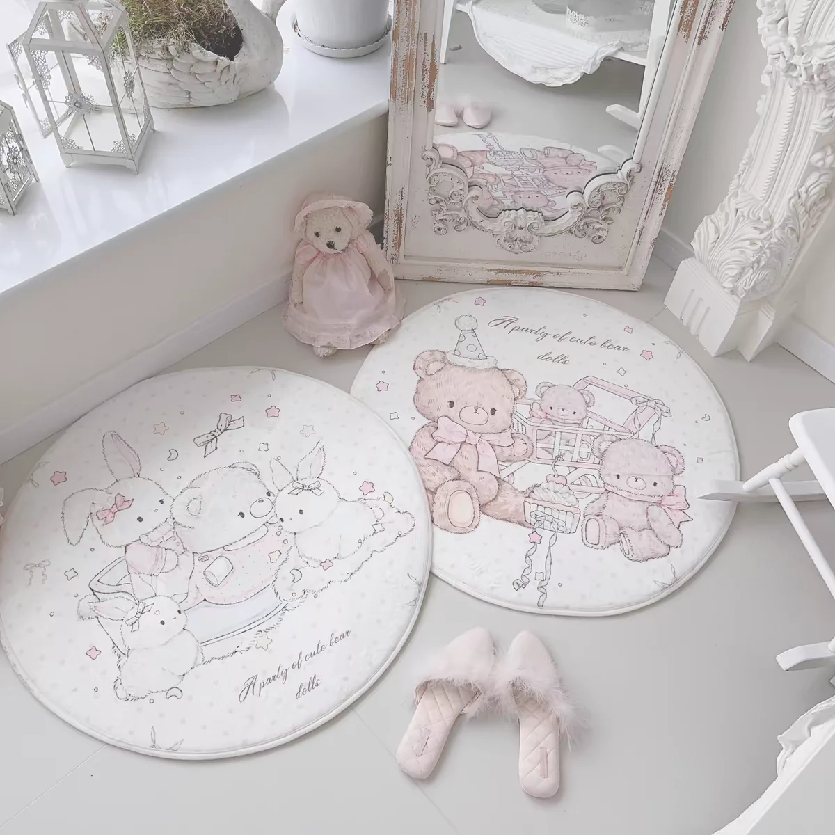 

Ковер с рисунком медведя, прямоугольный круглый шерстяной напольный коврик для спальни, ручная работа, мягкая ткань, домашний декор, одеяло Cuion Bede