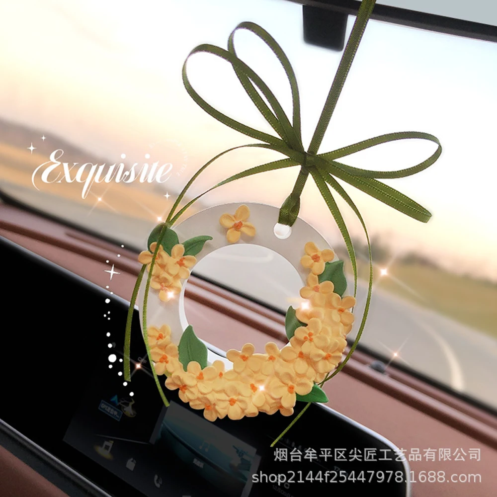 

Osmanthus Scent Car Hanging Diffuser - Early Autumn Romantic Style, Flower Decor Auto Pendant, Car Interior Fragrance & Gift