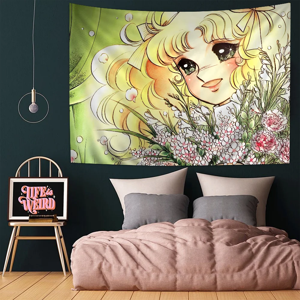 Candy Candy Anime Classic Movie Tapestry Floor Mat Non-Slip Laundry Room Mat Laundry Decor Balcony Child Living Room Household