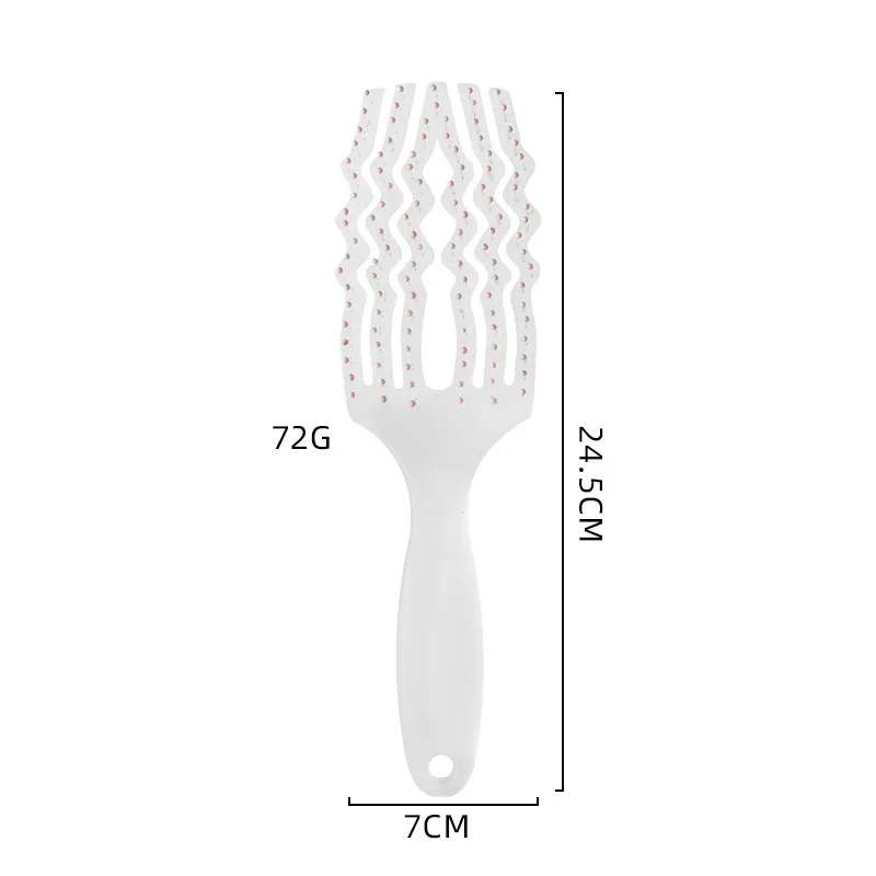 

Прозрачная полая расческа с шестью когтями, изогнутая пушистая расческа для укладки волос, простой гладкий дизайн в рубчик для укладки волос