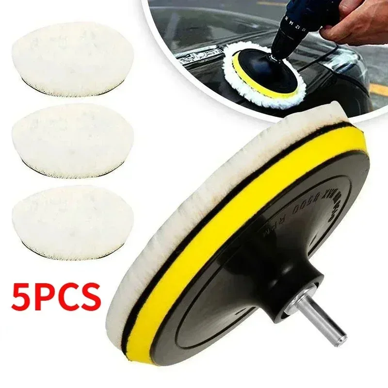 Car Polish Pad 3/4 /5 Inch Soft Imitated Wool Polishing Disc Car Body Waxing Polisher Auto Cleaning Care Beauty Waxing Tools