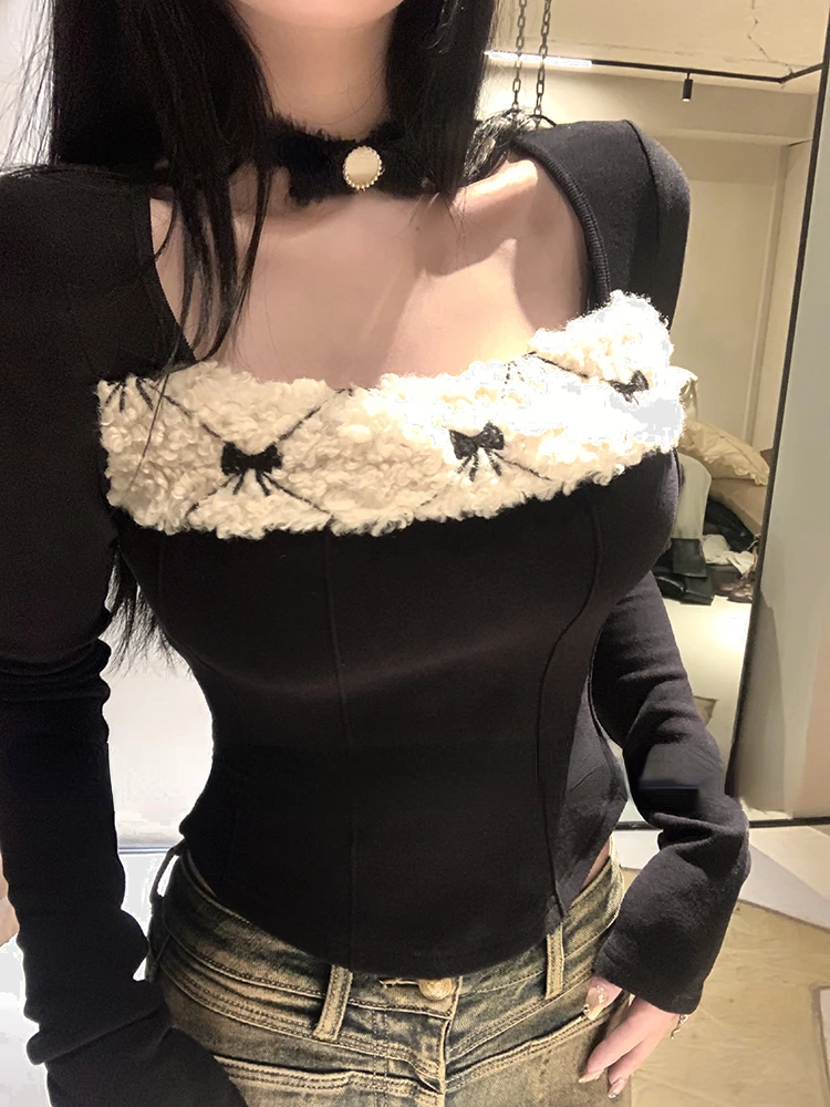 

2023 Autumn Bodycon Knitted Sweater Women Outwear Casual Long Sleeve Sweet Elegant Solid Blouse Ladies Korean Fashion Pullover