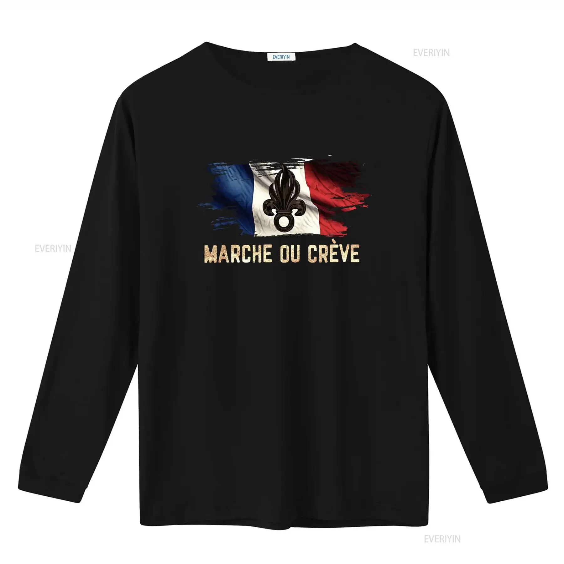 French Foreign Legion March Ou Creve T Shirt for Men Stylish Walk Or Die Design on Premium Cotton vintage Washed