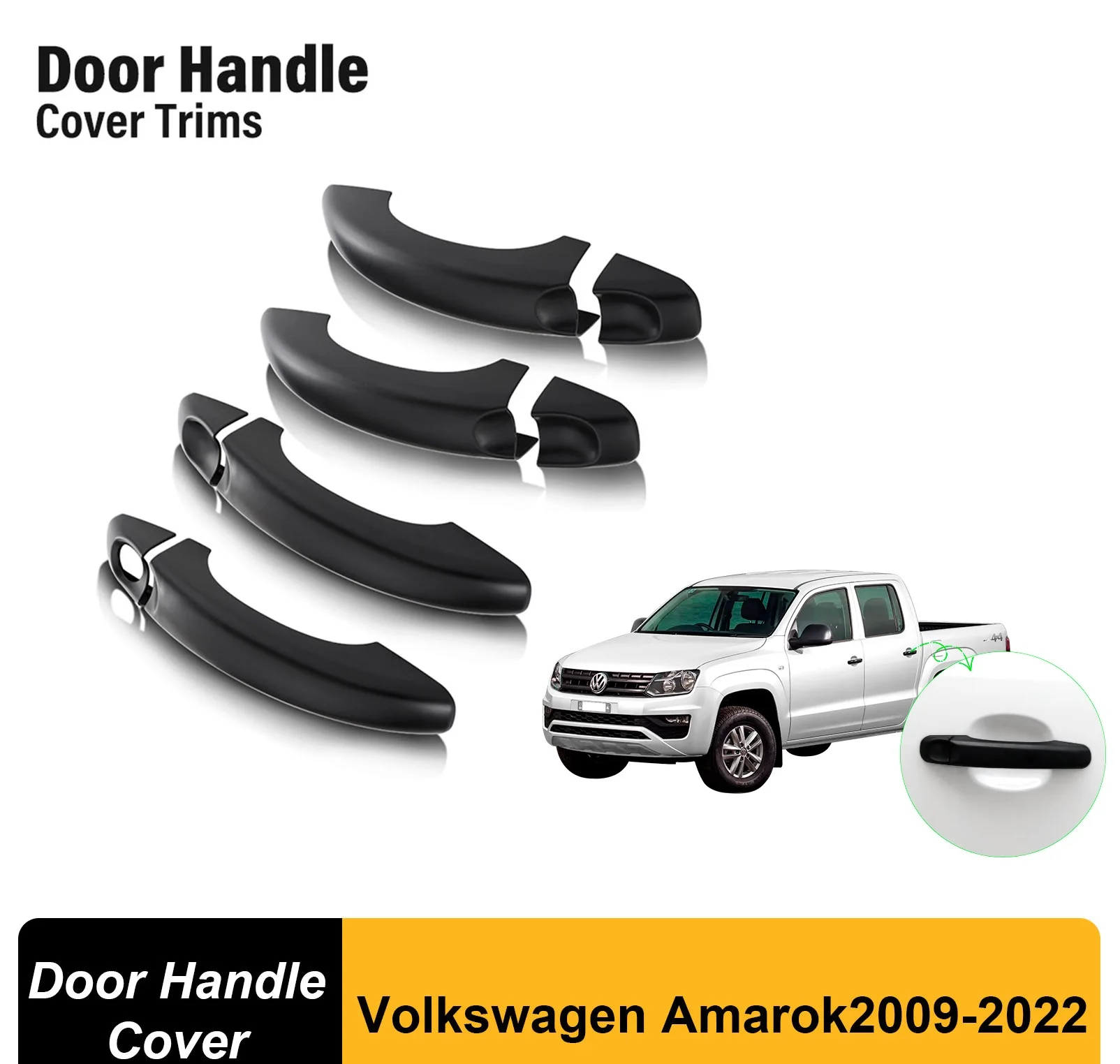 

ABS Door Handle Cover For VW Volkswagen AMAROK 2009-2022 Matte Black Car Exterior Styling Protector Cover Trim